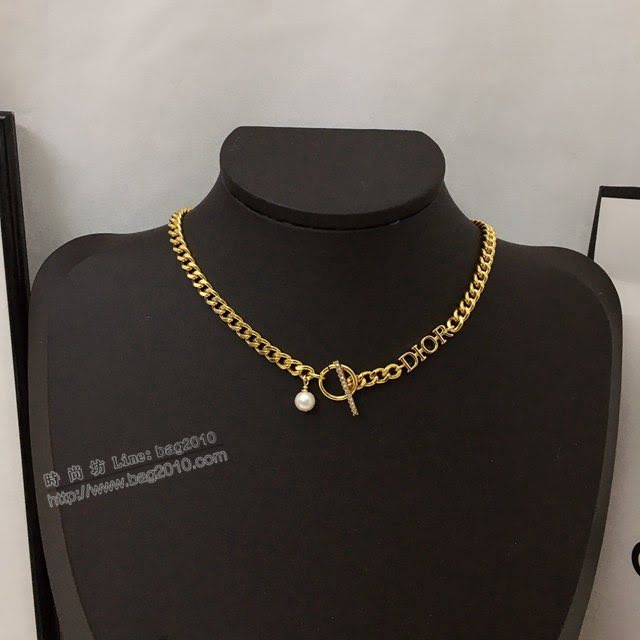 Dior飾品 迪奧經典熱銷爆款復古金色女項鏈  zgd1141